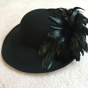 Black hat with feathers